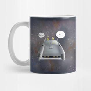 Aliens In Space Rocket Car Mug